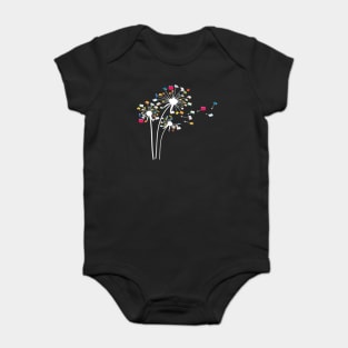 Funny Dandelion Books Gift For Reading Lover Baby Bodysuit